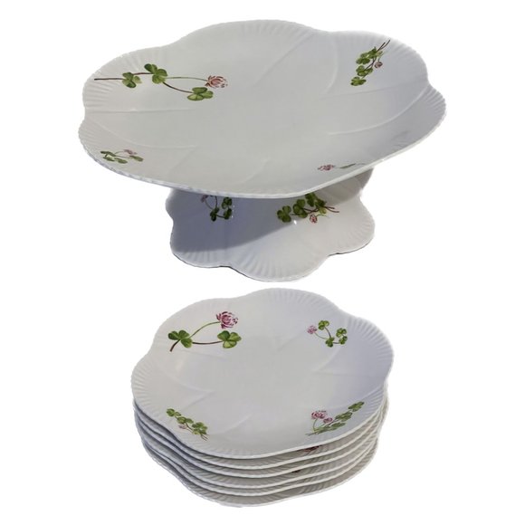 Y2K Shamrock/Clover Design Scalloped Sandwich / Desert Tray By Julia Minasian - Picture 9 of 14